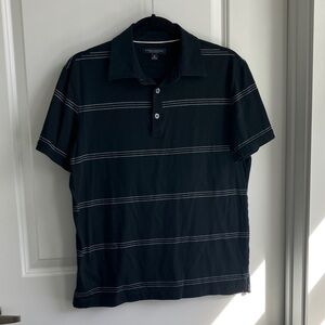 Banana Republic Black Polo with white Stripes